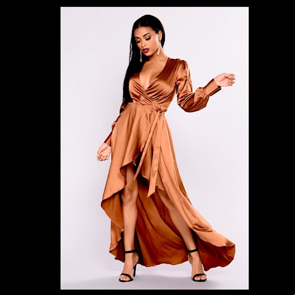 Fashion Nova High Low Wrap Dress Sz Medium
